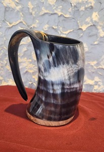 Handcrafted Viking Horn Mug | Natural Rustic Drinking Cup for Beer & Coffee | Unique Barware & Gift for Home - Product Image 6