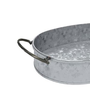 Galvanized Sheet Serving Trays Customized Set Of 3 Oval Black Service Tray Home Hotel Restaurant - Product Image 1