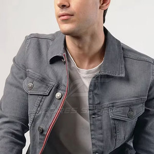 Men Winter Jeans <b>Jacket</b> Front Logo Trendy Casual Streetwear Washed Long Sleeve <b>Lightweight</b> Breathable Quick Dry Eco-Friendly - Product Image 4