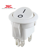 Série JEC 606 D.P. Interrupteurs à bascule ronds ON-OFF DPST DPDT 4 broches, interrupteur couleur certifié ULCUL ENEC CQC, 25C~85C 6A/16A 250VAC