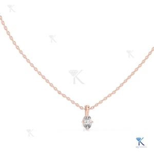 Lab Grown Diamond Brilliant Cut Solitaire <b>Pendant</b> Necklace 14K 18K <b>Solid</b> <b>Gold</b> Fine Women Luxury Party Wedding Supplier Wholesale - Product Image 2