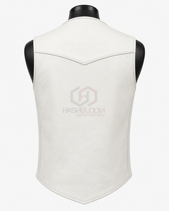 Nuevo Modelo 2025 Chaleco de Mezclilla Negra con Cuello en V y Estampado Vintage para Hombre, de Alta Gama, con Detalles en Cuero Vacuno, Ecológico, para Otoño - Product Image 5