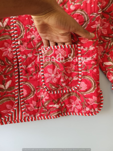 Cotton Handmade Reversible <b>Light</b> <b>Weight</b> Quilted Short <b>Jacket</b>,WomenWear New Style - Product Image 4