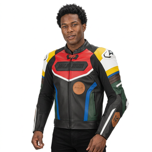 Chaqueta de Motocicleta de Cuero Personalizada con MOQ Bajo, Transpirable, Perforada, Anti-UV, Estampada, Tallas Grandes, Tu Diseño, Nuestra Artesanía - Product Image 1