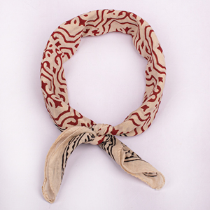 Bandana carrée en coton de luxe écologique, style bohème, imprimée à la main, respirante, unisexe, pour le cou et la tête - Product Image 5