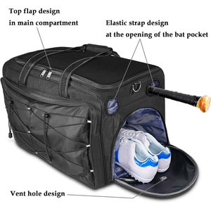 High Quality Breathable Lightweight Waterproof <b>Baseball</b> Softball <b>Bat</b> Backpack Team Travel Bags New Design 2026 - Product Image 3