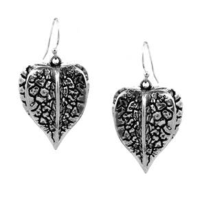 Pendientes Colgantes de Plata de Ley 925 con Textura de Hoja de Peepal para Mujer - Regalo de Aniversario y Fiesta - Product Image 4