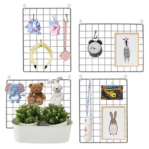 4-Packs Modern Design PC <b>Metal</b> <b>Grid</b> Wall Panels Wire Photo Picture Display Wall Storage Organizer for Home Office - Product Image 1