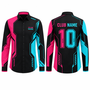 เสื้อเชิ้ตแขนยาวลำลองผู้ชาย MEGAMAPLE ปกคอพับ ลายพิมพ์ซับลิเมชั่น ผ้าป๊อปลินโพลีเอสเตอร์ ลายเพ้นท์มือ สไตล์ฤดูร้อน - Product Image 1