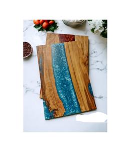 Bandeja de Servicio de Resina y Madera de Lujo, Nueva, Venta al por Mayor, Bandeja de Resina y Madera Personalizada, Bandeja de Almacenamiento de Alimentos, Bandeja de Mesa con Logotipo Personalizado - Product Image 1