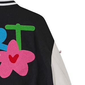 Varsity <b>Jacket</b> <b>Mens</b> Orange <b>White</b> Sleeve Embroidered Letter V Front Button Closure Preppy Style Baseball Softball Varsity <b>Jackets</b> - Product Image 3