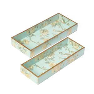 Ensemble de plateaux décoratifs rectangulaires modernes en MDF, gravés, de luxe, pour servir et ranger, pour la maison et la salle à manger - Product Image 1