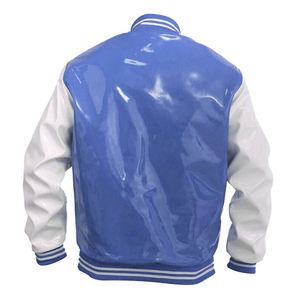 Chaqueta Varsity de Cuero PVC para Hombre - Chaqueta Bomber de Béisbol Personalizable de Alta Calidad con Cuello Alto y Logotipo Frontal - Product Image 2