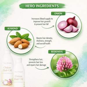 Aceite Capilar de Cebolla con Redensyl y Almendras para el Crecimiento del Cabello, Reparador, Hidratante, Anticaída y Anticaspa, con Logotipo Personalizado - Product Image 2