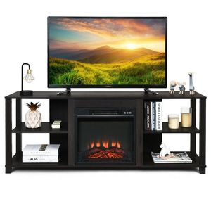 Mobile TV Moderno di Lusso a 2 Ripiani con Ripiani Regolabili e Ante Scorrevoli in Pietra per Soggiorno - Product Image 1