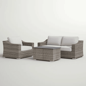 Ensemble de jardin élégant en rotin tressé pour 3 personnes, entièrement assemblé, avec coussins moelleux pour la détente en extérieur - Product Image 2