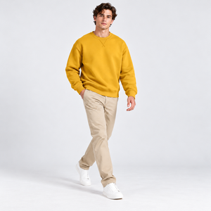 Sweat-shirt OEM pour homme, streetwear, en tissu éponge, coupe classique, vêtements de sport, tricot, fabricant, col montant, automne-hiver - Product Image 4