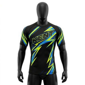 Camiseta de Compresión Sublimada, de Poliéster y Spandex, de Secado Rápido y Elasticidad en Cuatro Direcciones, para Entrenamiento de MMA, BJJ y Surf - Product Image 2