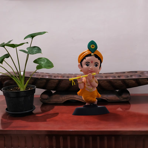 Ídolo del Señor Krishna Pintado a Mano, Ecológico y Reciclable (Acabado Natural), Figura Decorativa Espiritual de PVC y ABS para el Hogar, Templo, Oficina, Escritorio, Coche - Product Image 5