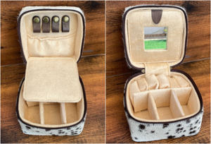 Venta al por mayor de cuero de vaca hecho a mano personalizado cajas de almacenamiento de joyas de gran tamaño organizador caja cuadrada de cuero con herramientas caja de joyería de viaje - Product Image 6