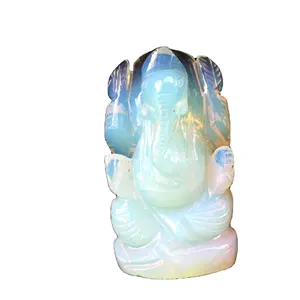 Home Decoratie Gouden Ganesh Standbeeld Thema Boeddhisme Product Type Beeldje Opal Ganesh Standbeeld