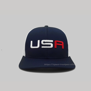 Vietnam High-quality 5 Panels <b>Waterproof</b> Golf <b>Hats</b> for Outdoor Sports 3D Logo Embroidery Laser Cut Holes Decorative Rope - Product Image 2
