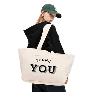 Sacs fourre-tout réutilisables en toile de coton classique TUYET DUNG, écologiques, lavables, avec poignées, grand format, logo personnalisé imprimé, Vietnam - Product Image 1