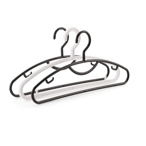 3 in 1 Plastic Clothing <b>Hangers</b> With Hook Anti Slip Design Rectangle Shape Single Tier <b>Space</b> <b>Saving</b> Wardrobe Storage Minimalist - Product Image 1