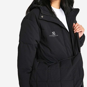 <b>Women</b> <b>Puffer</b> Coat Winter Warm Hooded Fashion Padding Outdoor Windproof Solid Color <b>Lightweight</b> High Quality Custom Logo <b>Jacket</b> - Product Image 5