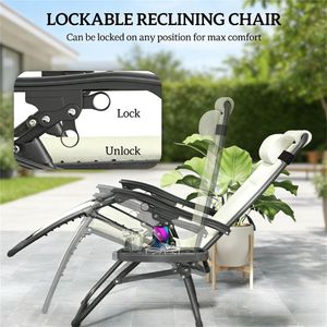 Set di 2 Sedie Pieghevoli Color Crema per Uso Esterno in Cortile e Giardino - Product Image 3