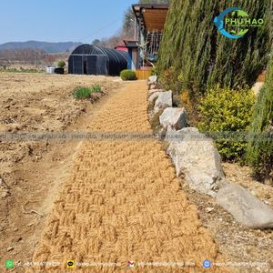 Alfombra de fibra de coco antideslizante para caminos de jardín, resistente, de 35 mm de grosor, tejida a mano, rollos de geotextil de fibra de coco natural. - Product Image 5