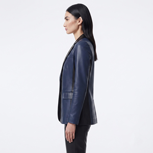 Women's Real <b>Leather</b> Business <b>Blazer</b> <b>Jacket</b> Ladies Button Up <b>Leather</b> <b>Blazer</b> Girls Office Wear 100% PU <b>Leather</b> <b>Blazer</b> Coat - Product Image 3