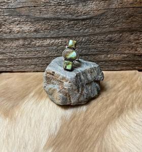 3 Stone Palomino Turquoise <b>Adjustable</b> <b>Ring</b> Handmade Sterling Silver Artisan Southwest Gemstone Jewelry Western Style - Product Image 2
