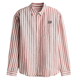 Chemise décontractée tissée à manches longues et col boutonné pour homme, avec poche poitrine, coupe décontractée, vente en gros, vêtements OEM - Product Image 1