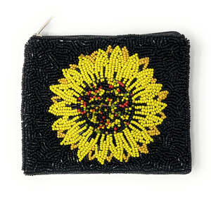 Handmade Luxury Durable Seed Beaded Sunflower Coin Purse Zipper Pouch <b>Boho</b> Clutch Bead Embroidery Charming Gift <b>Bag</b> Wholesale - Product Image 1