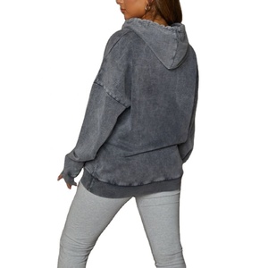Wholesale High Quality 100% Cotton Acid Wash Streetwear Hoodie for Women Direct Factory Supplier Vintage Hoodies - Product Image 5