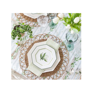 Assiette de présentation alimentaire en rotin, design floral, écologique, rond, fait main - Product Image 3