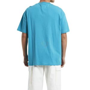 Turquoise Blue Solid <b>Men</b> Drop Shoulder <b>T</b> <b>Shirt</b> Lightweight Cotton Skin Friendly Modern Fit <b>Summer</b> Collection <b>Men's</b> <b>T</b> <b>Shirts</b> - Product Image 2