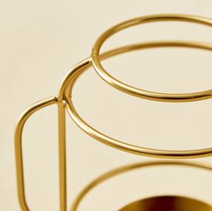 Portavelas de Alambre de Latón con Vidrio Ámbar, Ecológico, Sin Plomo, Hecho a Mano, Duradero, para Decoración del Hogar en Navidad y Pascua - Product Image 4