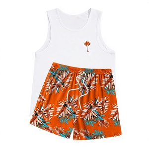 Ensemble décontracté homme été : gilet et short, avec débardeur sans manches tendance, séchage rapide, tricoté 100% coton - Product Image 1