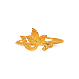 Anillo de Oro con Diseño de Flor Dorada, Anillo Envolvente de Hoja de Oro de Lujo para Mujer, Inspirado en la Naturaleza, Ajustable, Anillo Abierto para Boda o Aniversario - Product Image 3