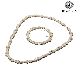 Jewelux Skeleton Moissanite <b>Statement</b> <b>Necklace</b> 18K Gold Plated Luxury Party Jewelry Set Unisex From India Supplier - Product Image 1