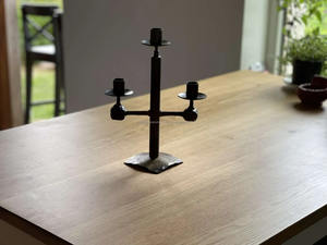 เชิงเทียนโลหะเหล็กดัดขนาดใหญ่แบบยืนสำหรับเทียน3เล่มตกแต่งบ้านสไตล์วินเทจ - Product Image 4