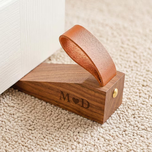 Modern Wooden Door Stop Wedge Heavy Solid Wood Doorstop with Rope Minimalist Solid English Door Wedge wooden - Product Image 6