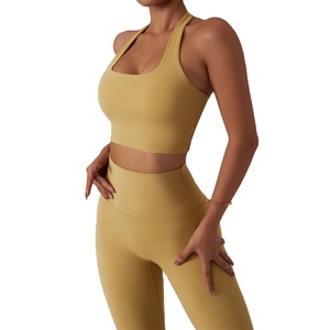 Plus Size Breathable Lightweight Women Fashionable Seamless Workout Front Logo High Waist Four-Way Stretch Short Sleeve Yoga Set - Product Image 1
