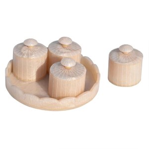 Trending Style Spice Storage Jars <b>Set</b> with Resin Lids Air Tight Storage Containers Round Cylinder Shape for Dry fruits - Product Image 1