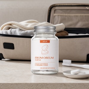 [FROM OREUM] Artículos Esenciales para Habitaciones de Huéspedes: Pasta Dental Sólida Sabor Mandarina de Jeju, 60 Tabletas para Baños de Hotel - Product Image 5