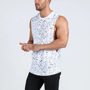 Camiseta sin mangas de entrenamiento de gimnasio de algodón 100% para hombre al por mayor, chaleco de tirantes de secado rápido, camiseta de Fitness, estampado personalizado, tejido bordado para - Product Image 1