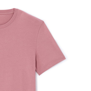 Camiseta de punto casual para hombre, de manga corta, cuello redondo, color rosa sólido, corte regular - Product Image 2