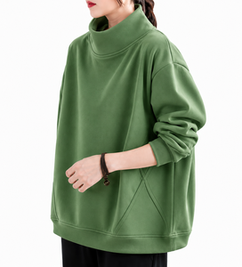 เสื้อไหมพรมคอเต่าทรงหลวมสไตล์ลำลองสำหรับผู้หญิง ออกแบบตามสั่ง น้ำหนักเบา ใส่ได้ทุกฤดู รับผลิตแบบ OEM - Product Image 6